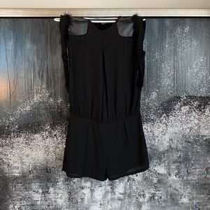 English Rose Size Small Black Jumper with Fringe embellishments